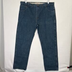 Indigo Blue Jeans Mens 44x36 Baggy 90s Vintage Relaxed Straight Leg 100% Cotton